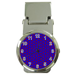 Blue Pattern Red Texture Money Clip Watches by Mariart
