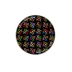 Scissors Pattern Colorful Prismatic Hat Clip Ball Marker (10 Pack) by HermanTelo