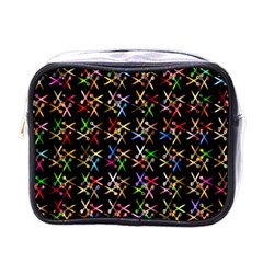 Scissors Pattern Colorful Prismatic Mini Toiletries Bag (one Side) by HermanTelo