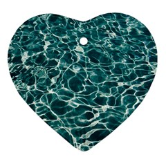 Pool Swimming Pool Water Blue Ornament (heart) by Pakrebo