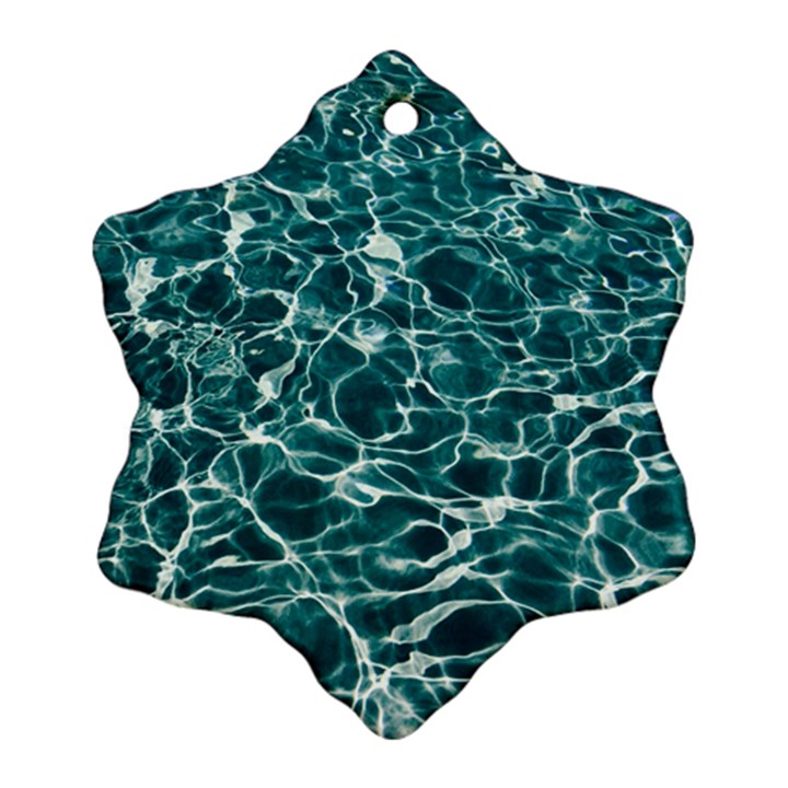 Pool Swimming Pool Water Blue Snowflake Ornament (Two Sides)