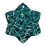 Pool Swimming Pool Water Blue Snowflake Ornament (Two Sides) Back