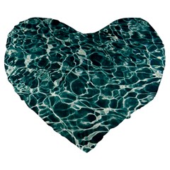 Pool Swimming Pool Water Blue Large 19  Premium Flano Heart Shape Cushions by Pakrebo