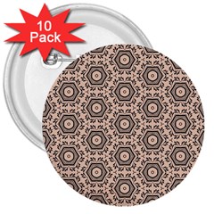 Texture Tissue Seamless Plaid 3  Buttons (10 Pack)  by HermanTelo