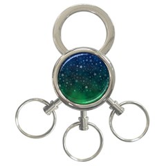 Background Blue Green Stars Night 3-ring Key Chain by HermanTelo