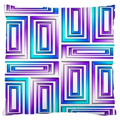 Geometric Metallic Aqua Purple Large Cushion Case (two Sides) by HermanTelo