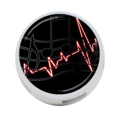 Music Wallpaper Heartbeat Melody 4-port Usb Hub (two Sides) by HermanTelo
