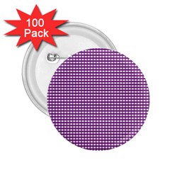 Gingham Plaid Fabric Pattern Purple 2 25  Buttons (100 Pack)  by HermanTelo