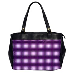 Gingham Plaid Fabric Pattern Purple Oversize Office Handbag by HermanTelo