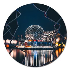 Silver Dome Magnet 5  (round) by Pakrebo