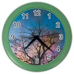 Low Angle Photography Of Bare Tree Color Wall Clock by Pakrebo