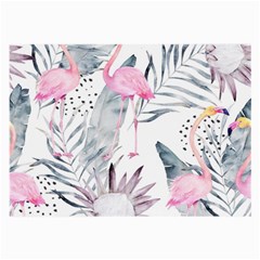 Tropical Flamingos Large Glasses Cloth (2 Sides) by Sobalvarro