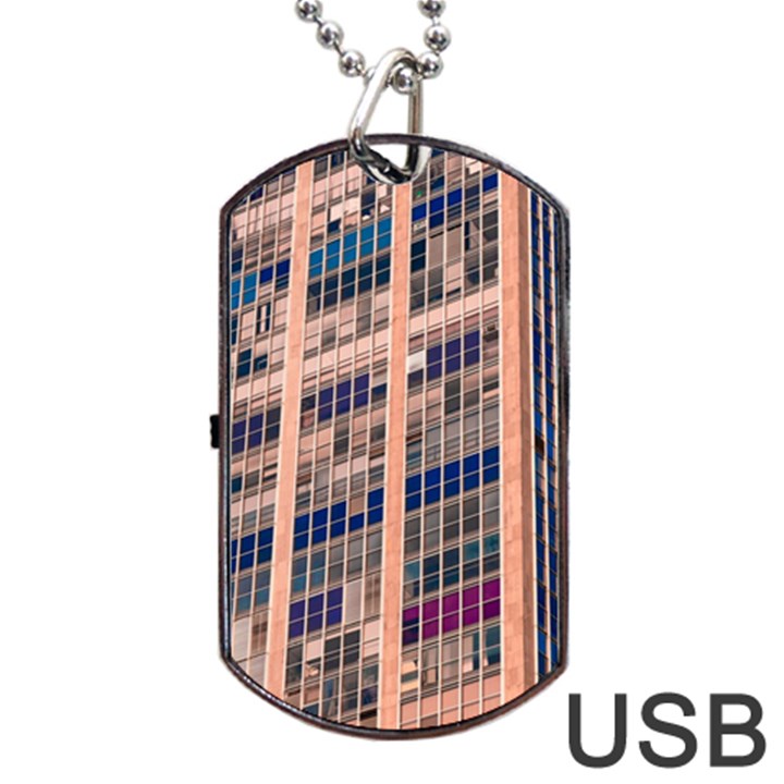 Low Angle Photography Of Beige And Blue Building Dog Tag USB Flash (One Side)