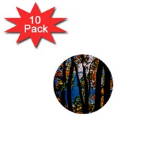 Silhouette Of Trees 1  Mini Buttons (10 Pack)  by Pakrebo