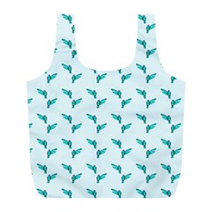 Blue Parrot Pattern Full Print Recycle Bag (l) by snowwhitegirl