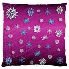Snowflakes Winter Christmas Purple Standard Flano Cushion Case (two Sides) by HermanTelo
