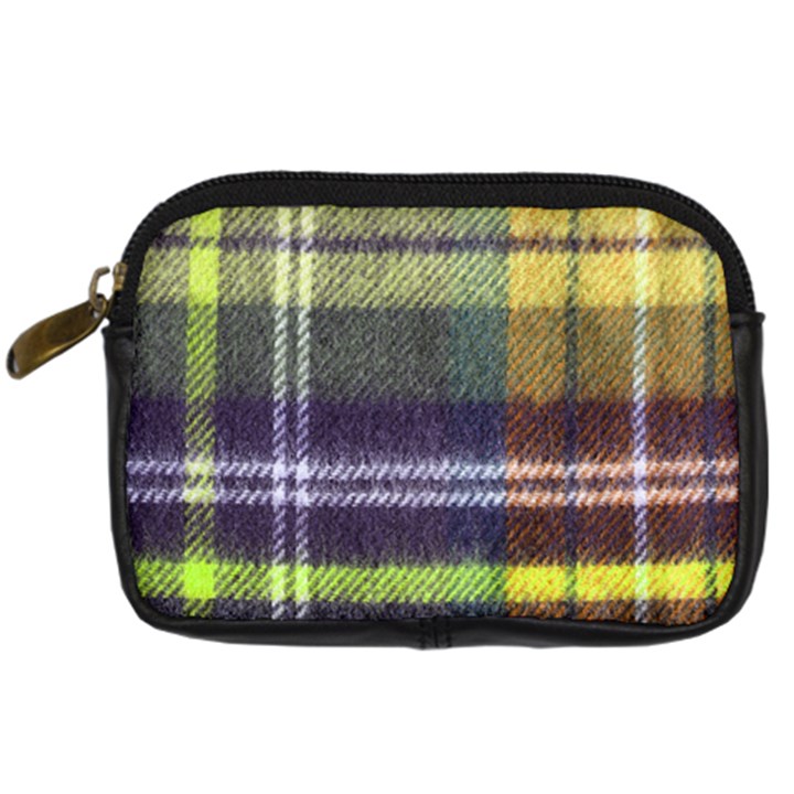 Yellow Plaid Flannel Digital Camera Leather Case