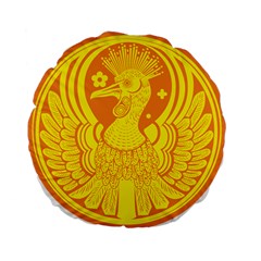 Phoenix Bird Legend Coin Fire Standard 15  Premium Flano Round Cushions by Sudhe