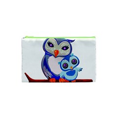 Owl Mother Owl Baby Owl Nature Cosmetic Bag (xs) by Sudhe
