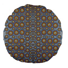 Florals Striving To Be In The Hole World As Free Large 18  Premium Flano Round Cushions by pepitasart