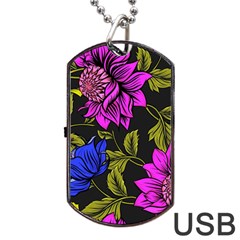 Botany Floral Flower Plant Petals Dog Tag Usb Flash (one Side) by Simbadda