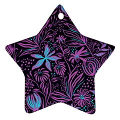 Stamping Pattern Leaves Drawing Star Ornament (two Sides) by Simbadda