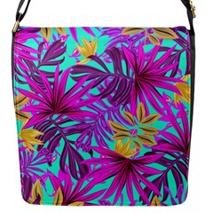 Tropical Greens Leaves Design Flap Closure Messenger Bag (s) by Simbadda