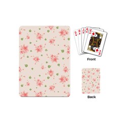 Pink Flowers Pattern Spring Nature Playing Cards Single Design (mini) by TeesDeck