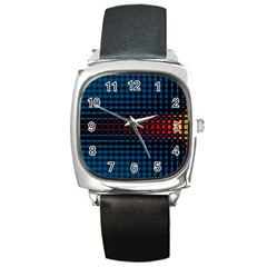 Signal Background Pattern Light Texture Square Metal Watch by Sudhe