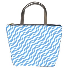 Geometric Blue Shades Diagonal Bucket Bag by Bajindul