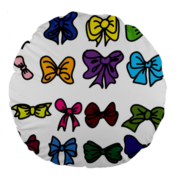 Bows Cartoon Ribbon Large 18  Premium Flano Round Cushions