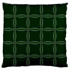 Background Pattern Design Geometric Green Large Flano Cushion Case (one Side) by Sudhe