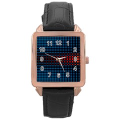 Signal Background Pattern Light Texture Rose Gold Leather Watch  by Sudhe