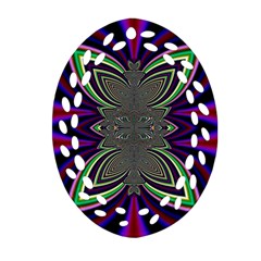 Abstract Artwork Fractal Background Pattern Oval Filigree Ornament (two Sides) by Sudhe