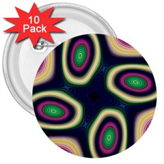 Abstract Artwork Fractal Background Art Pattern 3  Buttons (10 Pack)  by Sudhe