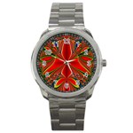 Abstract Abstract Art Fractal Sport Metal Watch