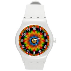 Abstract Digital Art Artwork Round Plastic Sport Watch (m) by Pakrebo