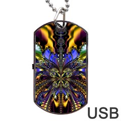 Abstract Art Artwork Fractal Design Dog Tag Usb Flash (one Side) by Pakrebo