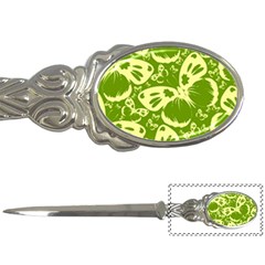 Butterflies Pattern Background Green Decoration Repeating Style Sketch Letter Opener by fashionpod