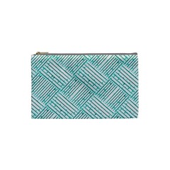 Wood Texture Diagonal Pastel Blue Cosmetic Bag (small) by Mariart