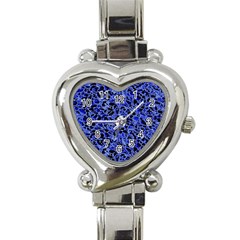 Texture Structure Electric Blue Heart Italian Charm Watch by Alisyart