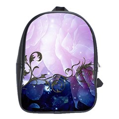 Elegant Floral Design School Bag (xl) by FantasyWorld7