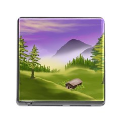 Digital Art Painting Landscape Memory Card Reader (square 5 Slot) by Wegoenart