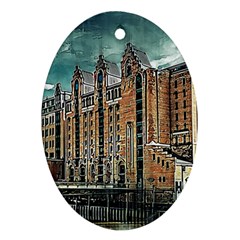 Architecture City Building Travel Oval Ornament (two Sides) by Wegoenart