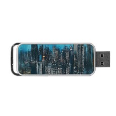 Cityscape Buildings Skyscraper Portable Usb Flash (one Side) by Wegoenart