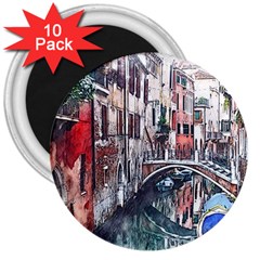 Venice Water Laguna Italy 3  Magnets (10 Pack)  by Wegoenart