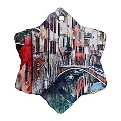 Venice Water Laguna Italy Snowflake Ornament (two Sides) by Wegoenart