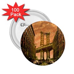 Architecture Buildings City Bridge 2 25  Buttons (100 Pack)  by Wegoenart