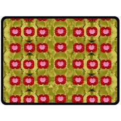 Happy Floral Days In Colors Double Sided Fleece Blanket (large)  by pepitasart