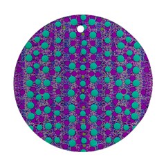 Happy Days Of Free  Polka Dots Decorative Round Ornament (two Sides) by pepitasart